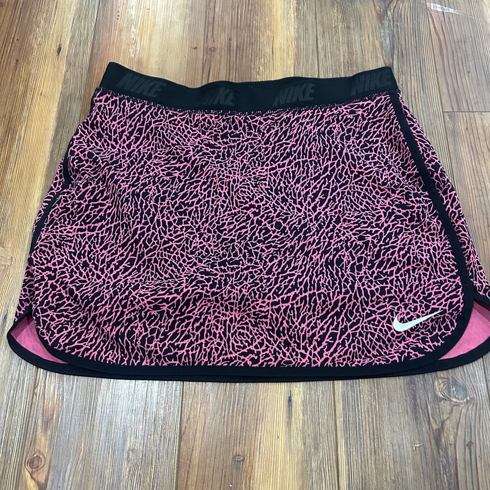 Nike Neon Pink Green Animal Print Dri-Fit Golf Tennis Skirt W/ Shorts Skort